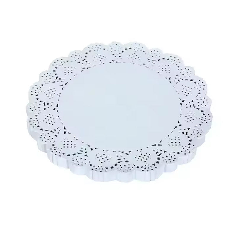 Disposable food grade white Lace paper doilies