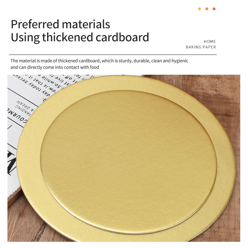 Food Packaging 6 8, 10, 12 Inch Round Gold Cake Board with different thickness