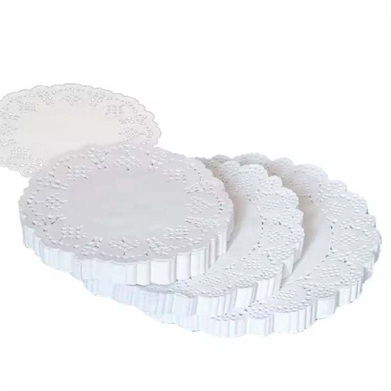Disposable food grade white Lace paper doilies