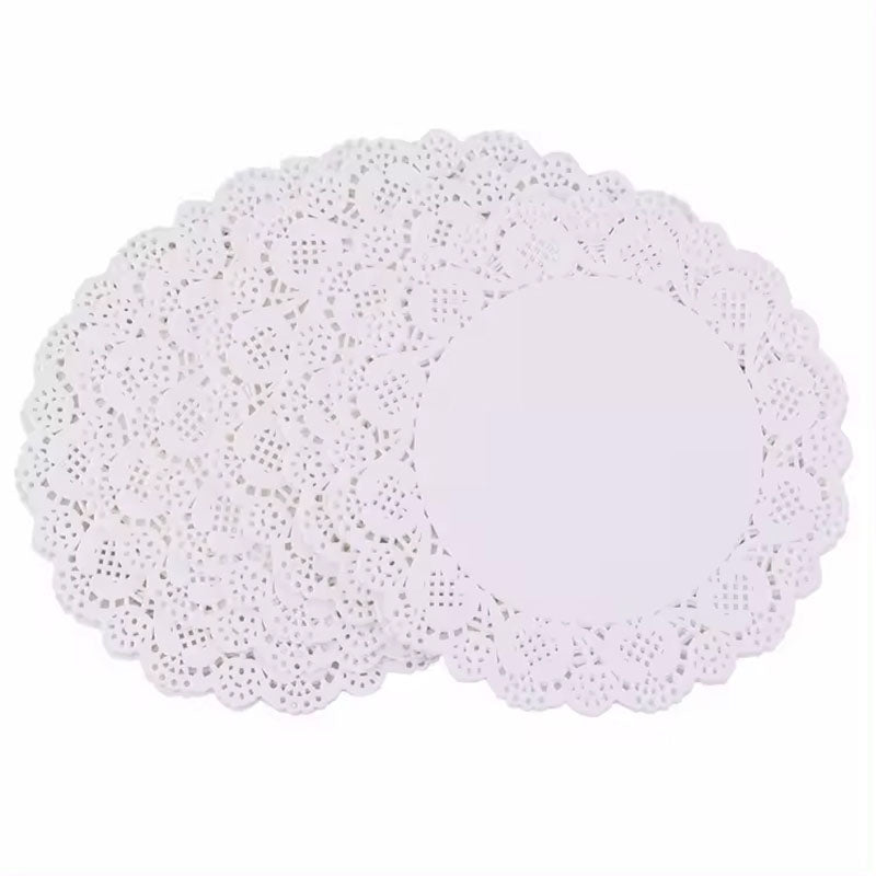 Disposable food grade white Lace paper doilies