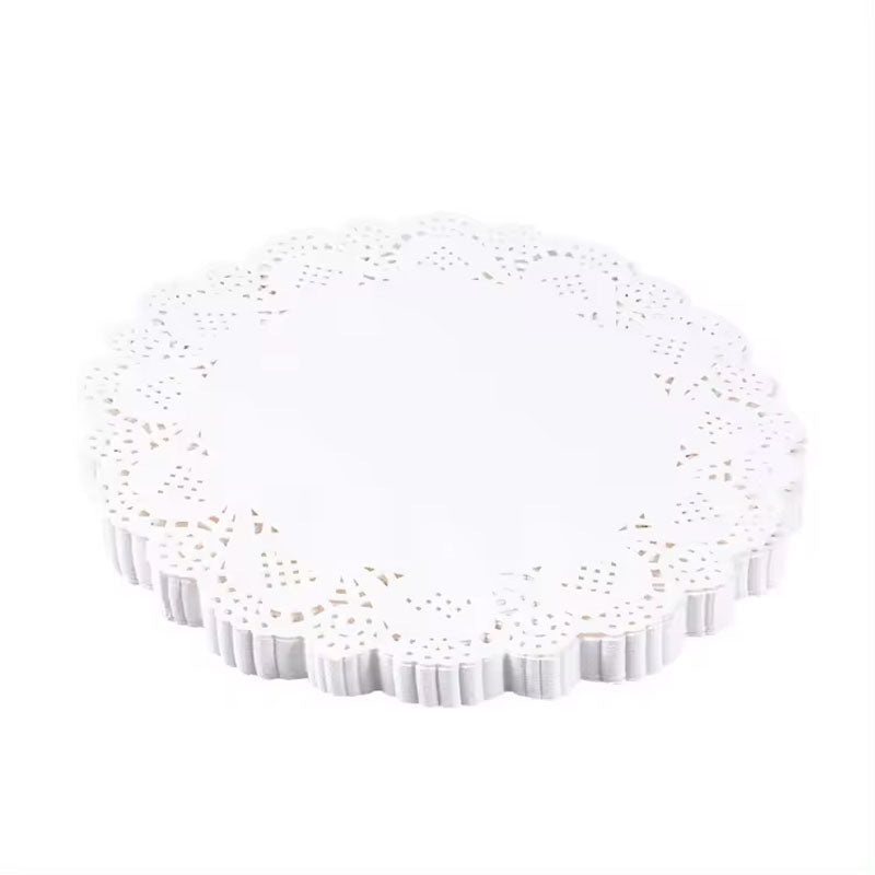 Disposable food grade white Lace paper doilies